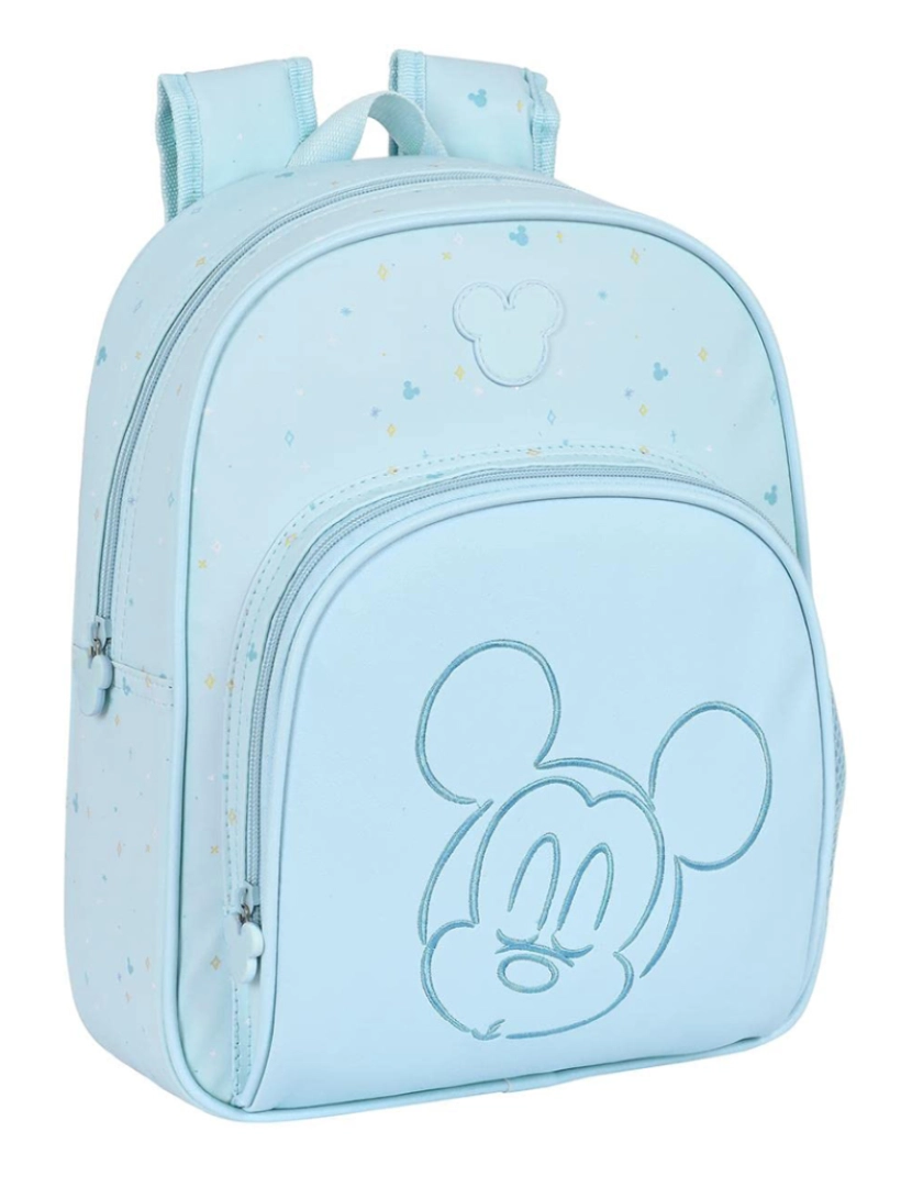 Mickey - Mochila Escolar Mickey Mouse Clubhouse Bebé Azul Claro (28 x 34 x 10 cm)