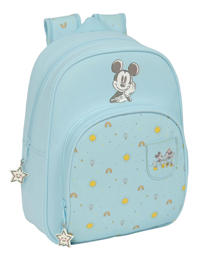 Mickey - Mochila Escolar Mickey Mouse Clubhouse Bebé Azul Claro 28 x 34 x 10 cm