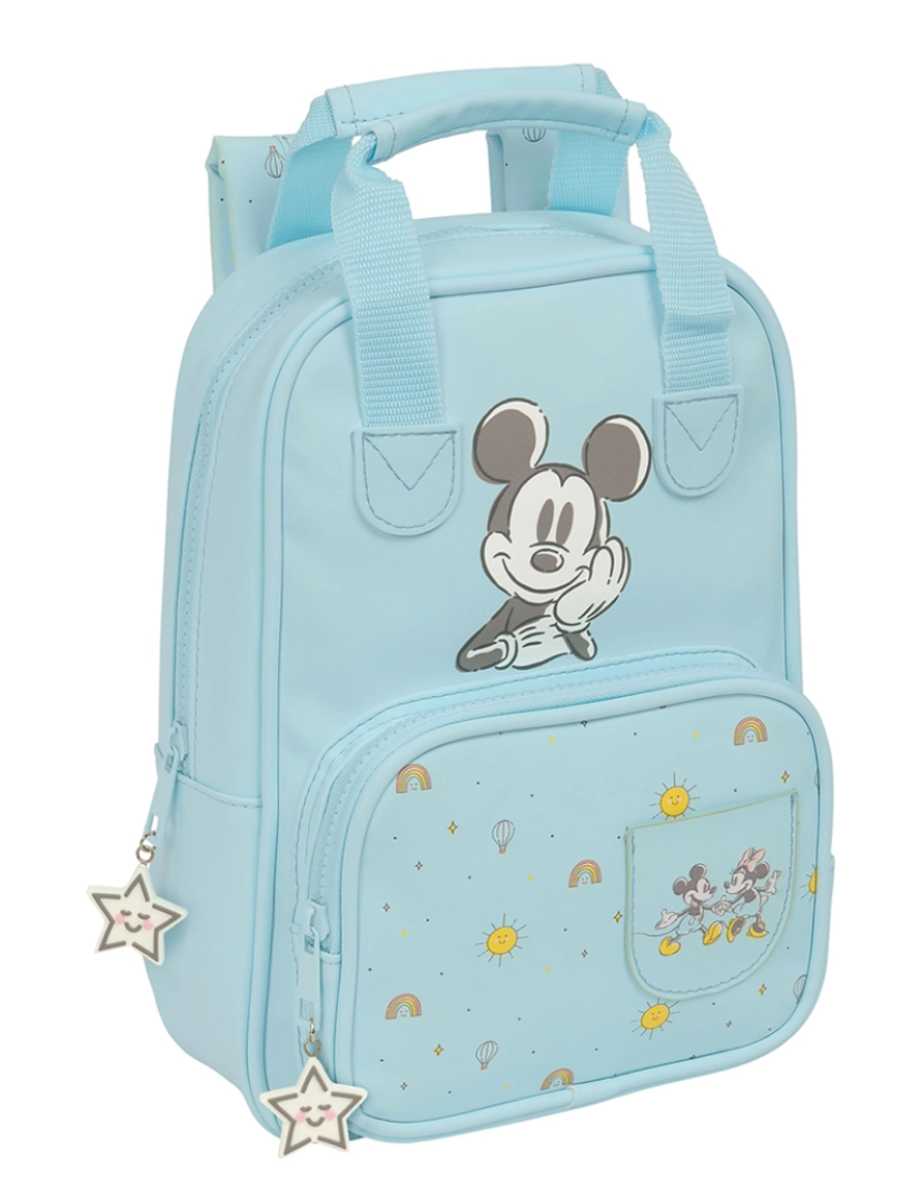 Mickey - Mochila Escolar Mickey Mouse Clubhouse Bebé Azul Claro 20 x 28 x 8 cm