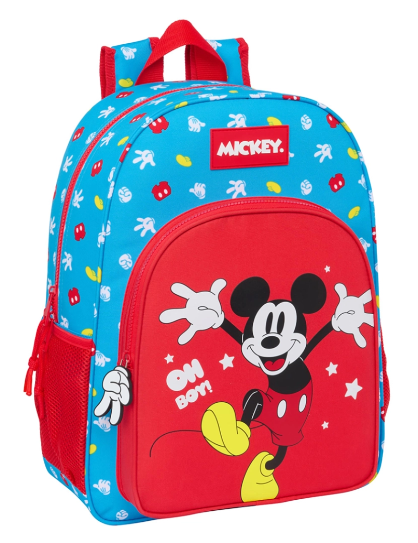 Mickey - Mochila Escolar Mickey Mouse Clubhouse Fantastic Azul Vermelho 33 x 42 x 14 cm