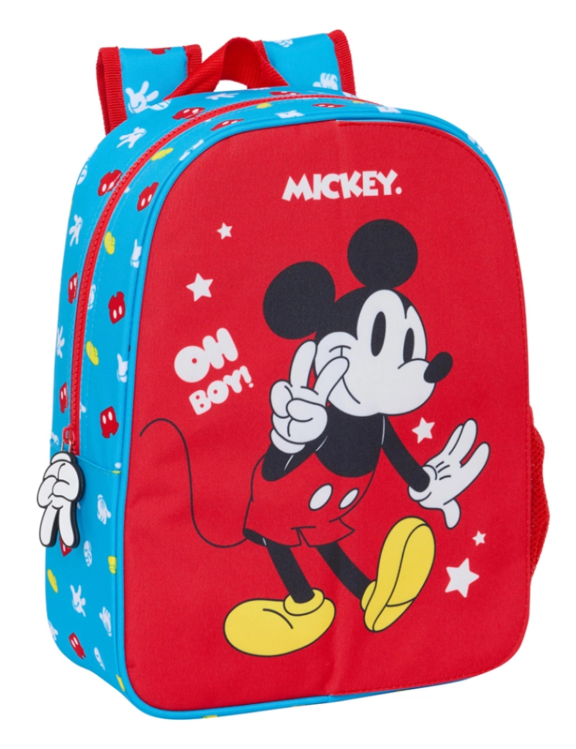 Mickey - Mochila Escolar Mickey Mouse Clubhouse Fantastic Azul Vermelho 26 x 34 x 11 cm