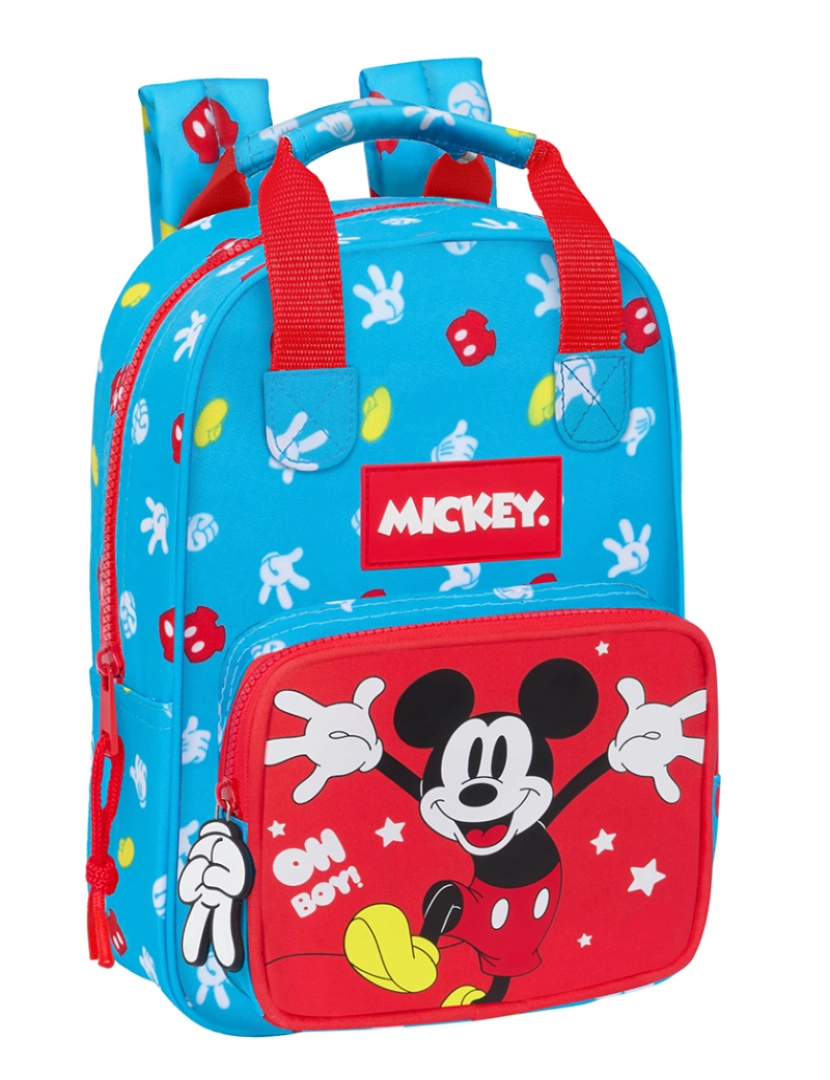 Mickey - Mochila escolar Mickey Mouse Clubhouse Fantastic Azul Vermelho 20 x 28 x 8 cm