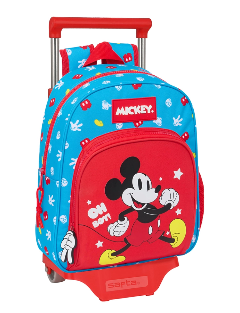 Mickey - Mochila escolar com rodas Mickey Mouse Clubhouse Fantastic Azul Vermelho 28 x 34 x 10 cm