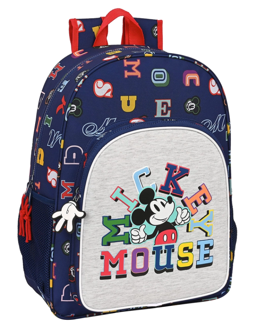 Mickey - Mochila Escolar Mickey Mouse Clubhouse Only One Azul Marinho (33 x 42 x 14 cm)