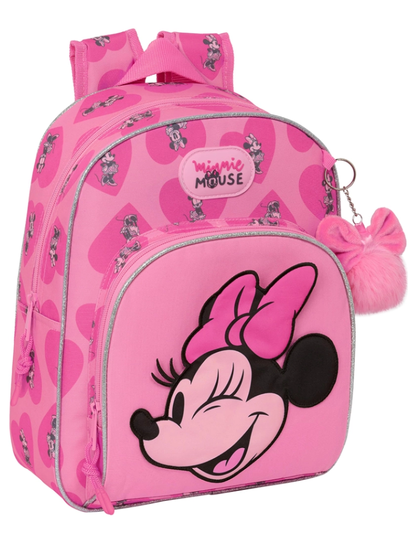 Minnie - Mochila Escolar Minnie Mouse Loving Rosa 28 x 34 x 10 cm