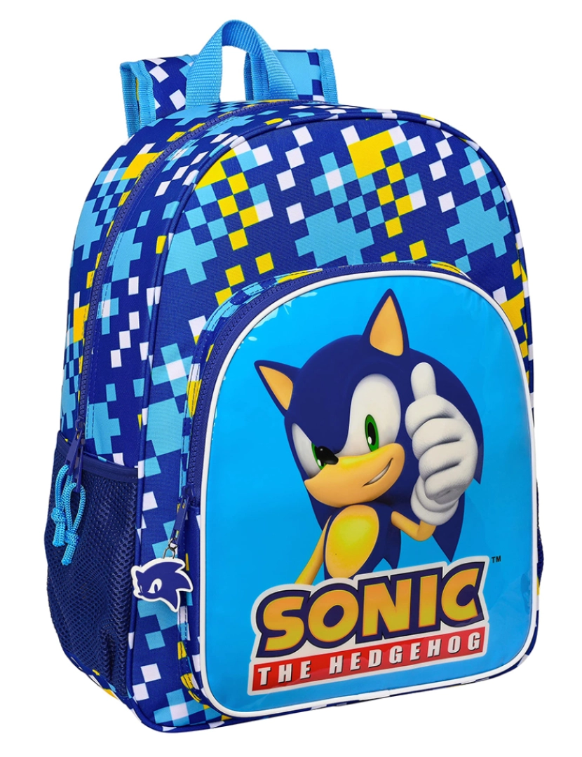 Sonic - Mochila escolar Sonic Speed ??33 x 42 x 14 cm Azul 14 L