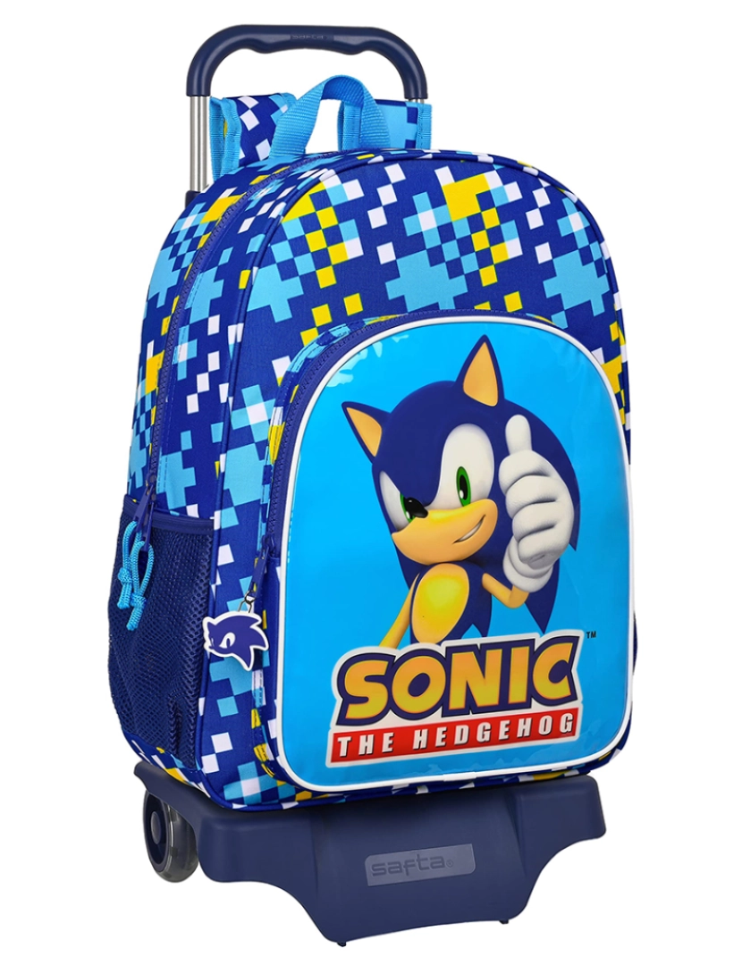 Sonic - Mochila escolar com rodas Sonic Speed ??Azul 33 x 42 x 14 cm