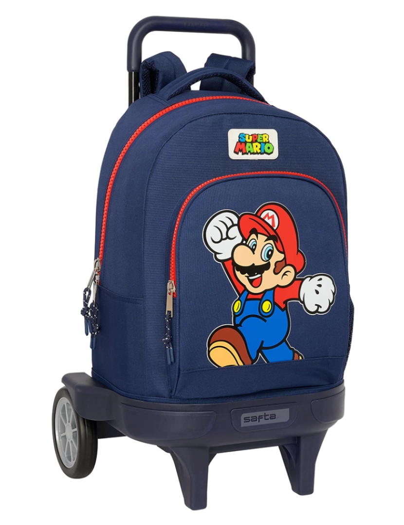 Super Mario - Mochila escolar com rodas Super Mario World Azul marinho 33 x 45 x 22 cm