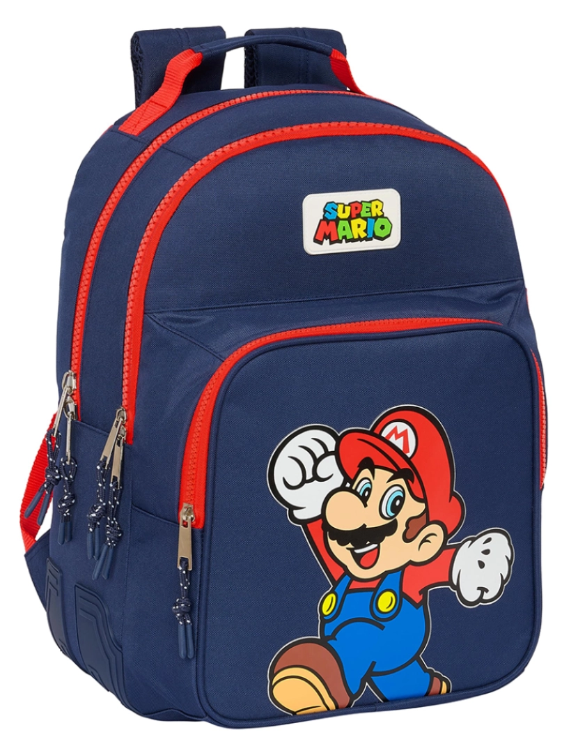 Super Mario - Mochila escolar Super Mario World Azul marinho 32 x 42 x 15 cm