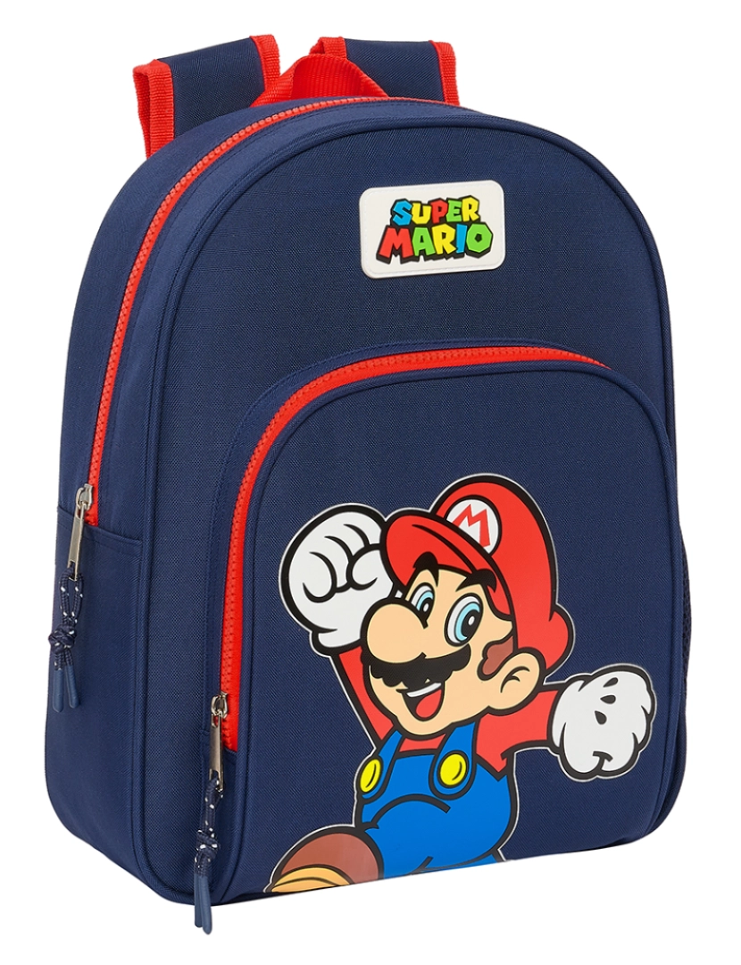 Super Mario - Mochila escolar Super Mario World Azul marinho 28 x 34 x 10 cm