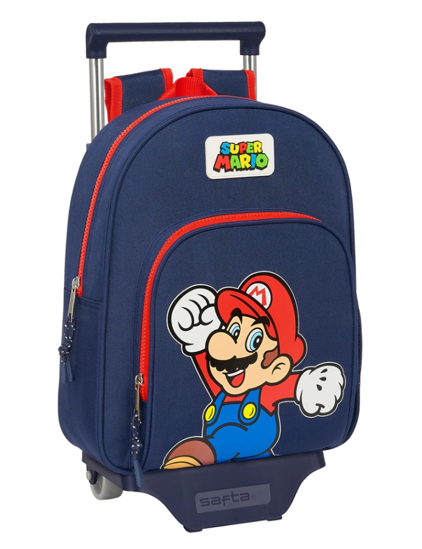 Super Mario - Mochila escolar com rodas Super Mario World Azul marinho 28 x 34 x 10 cm