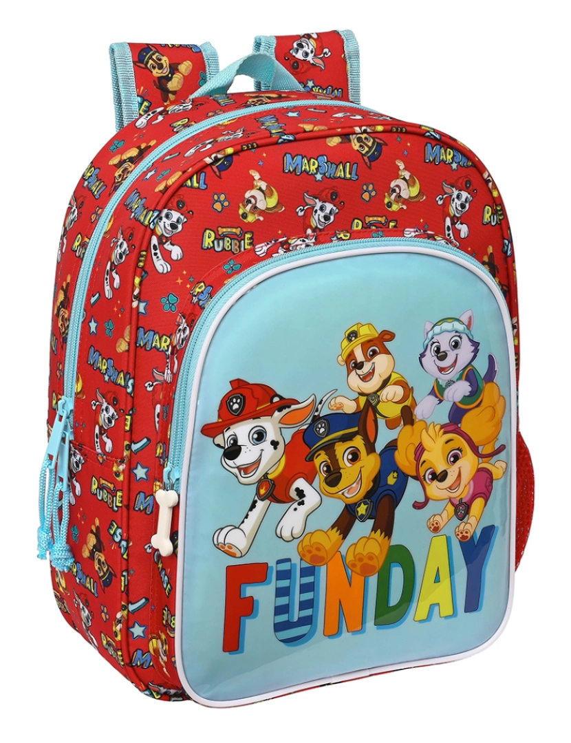 Patrulha Pata - Bolsa infantil The Paw Patrol Funday Vermelho Azul Claro (26 x 34 x 11 cm)