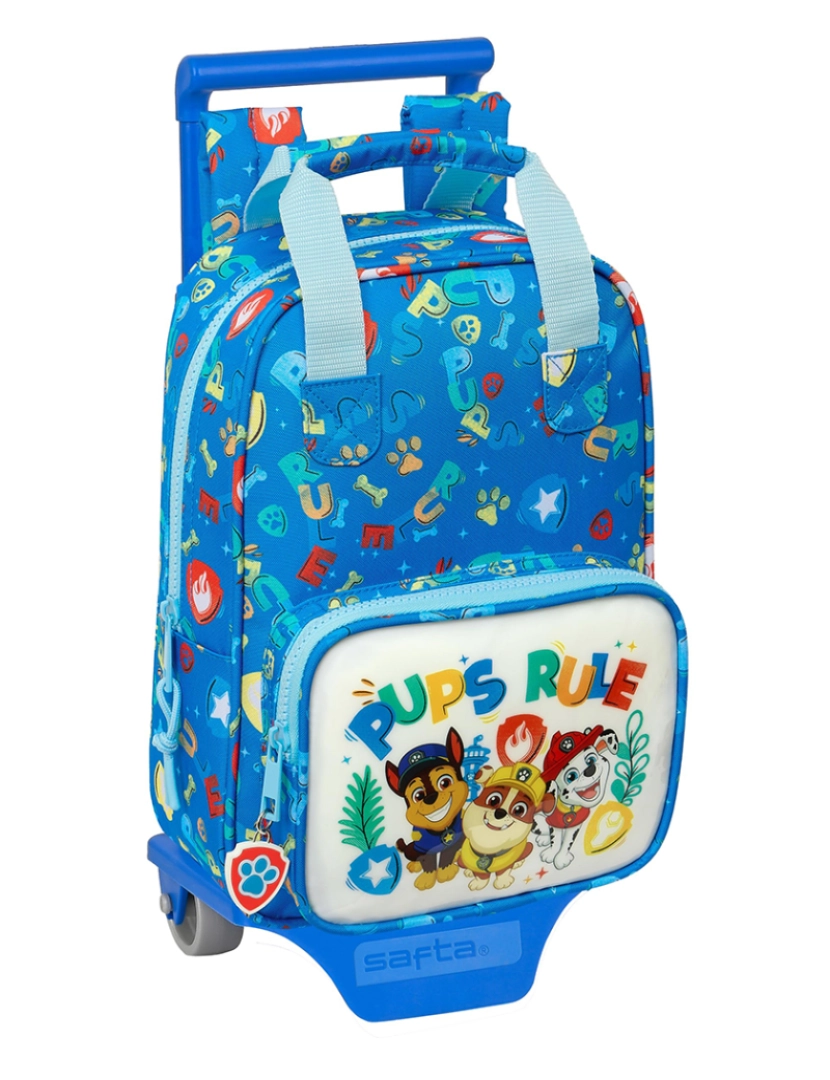 Patrulha Pata - Mochila escolar com rodas The Paw Patrol Pups regra Azul 20 x 28 x 8 cm