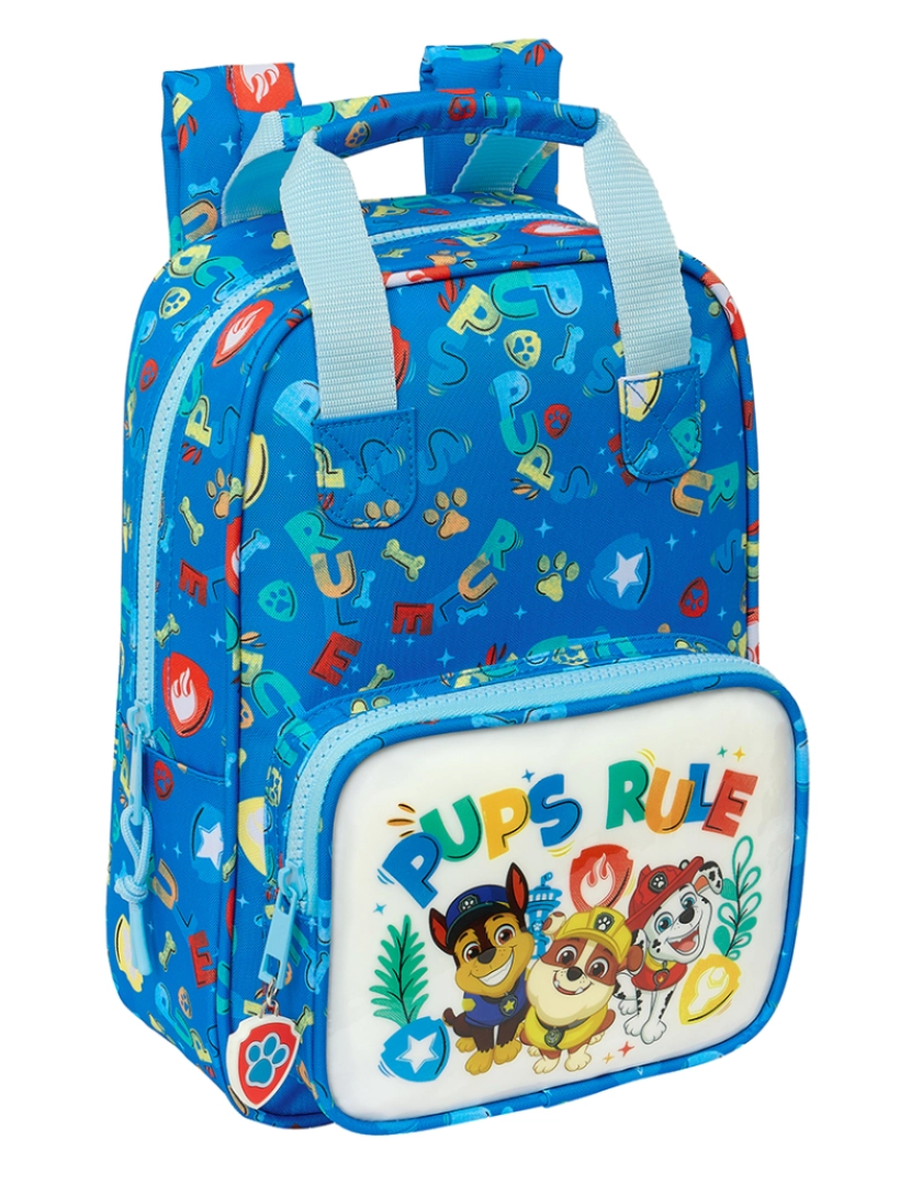 Patrulha Pata - Mochila escolar The Paw Patrol Pups regra Azul 20 x 28 x 8 cm