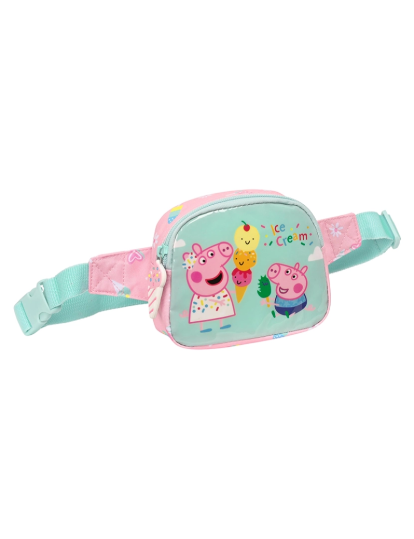 Peppa - Bolsa de Cinto Peppa Pig Sorvete Rosa Menta 14 x 11 x 4 cm