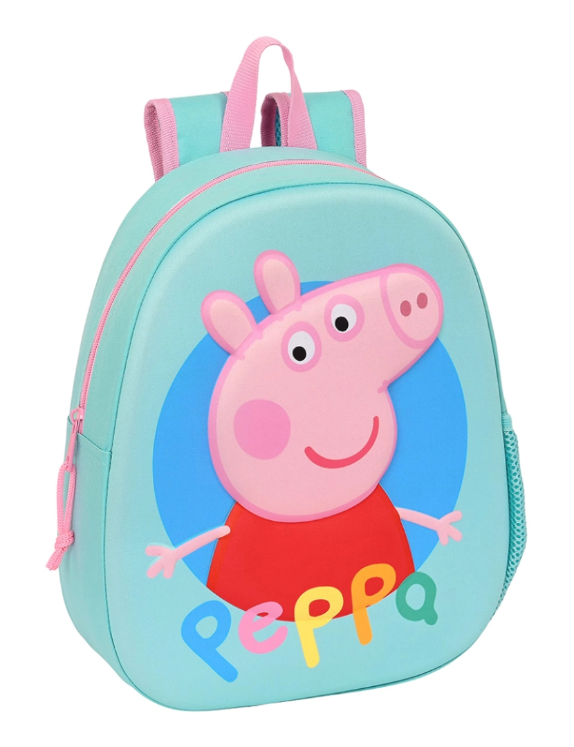 Peppa - Mochila Escolar Peppa Pig Turquesa