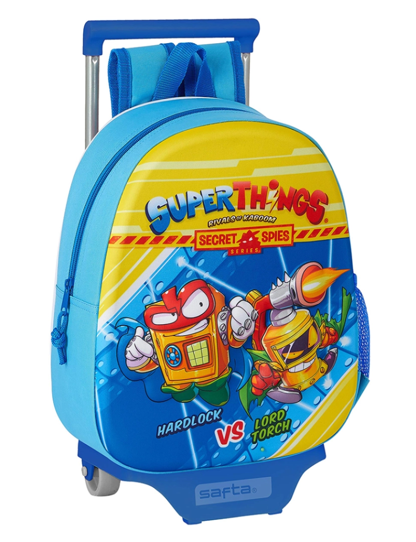 Superwings - Mochila escolar com rodas SuperThings Azul Claro Modelo 3D