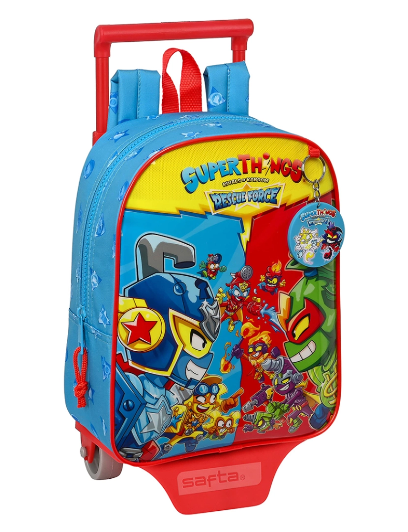 Superzings - Mochila escolar com rodas SuperThings Rescue force Azul 22 x 27 x 10 cm