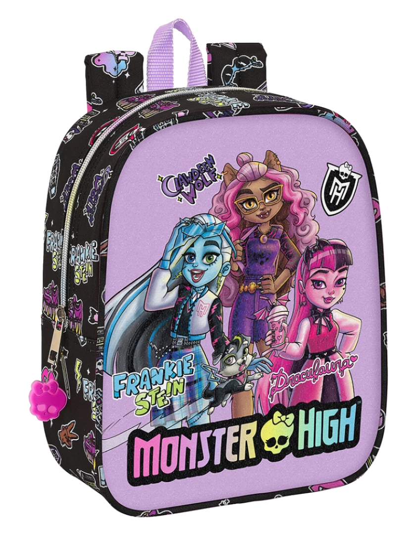 Monster High - Mochila escolar Monster High Creep preta 22 x 27 x 10 cm