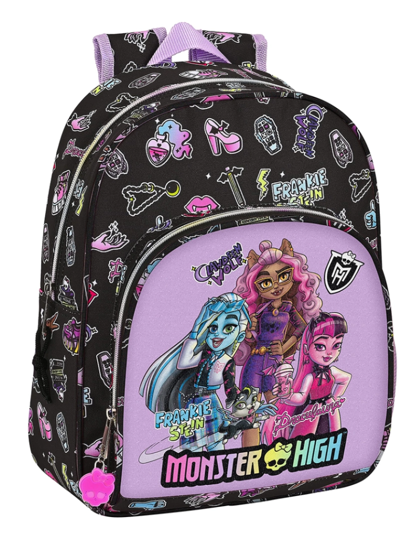 Monster High - Mochila escolar Monster High Creep preta 28 x 34 x 10 cm