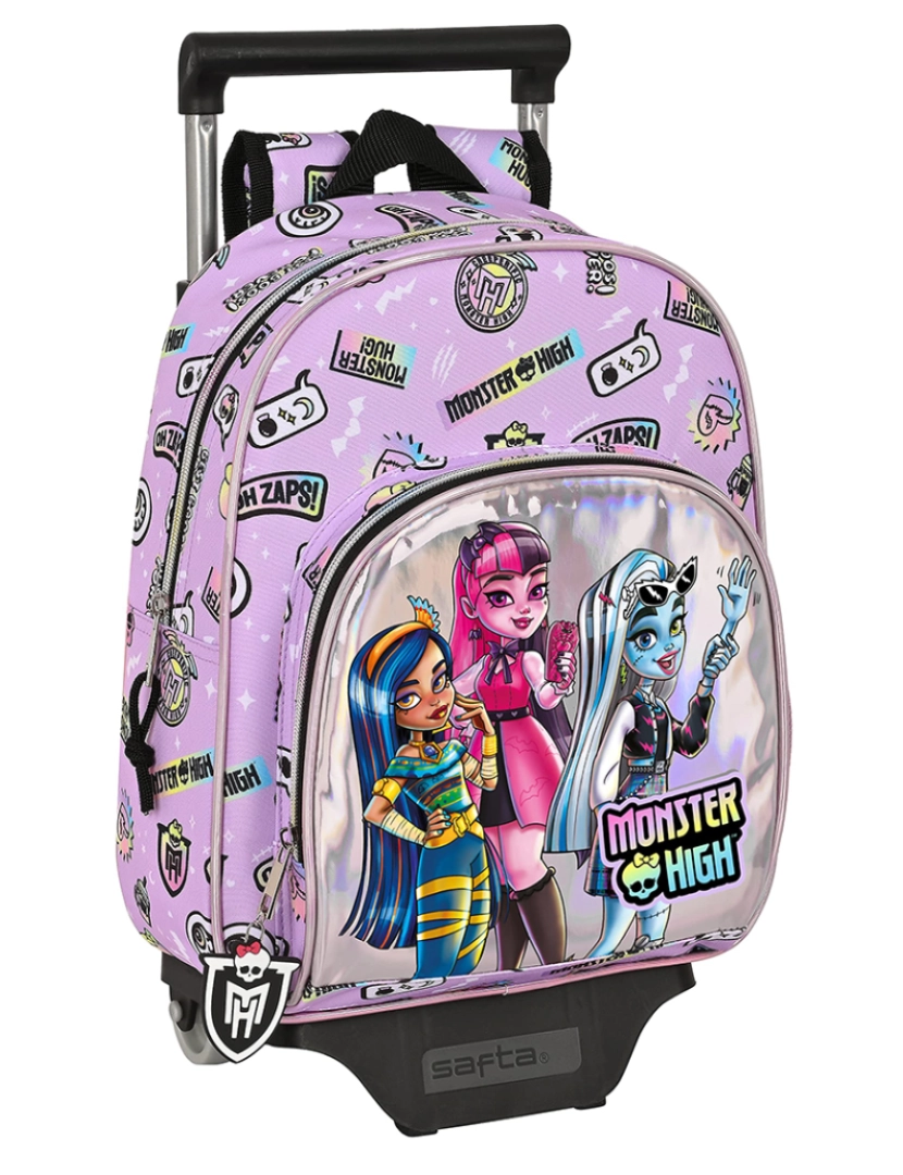 Monster High - Mochila escolar com rodas Monster High Best boos Lilás 28 x 34 x 10 cm