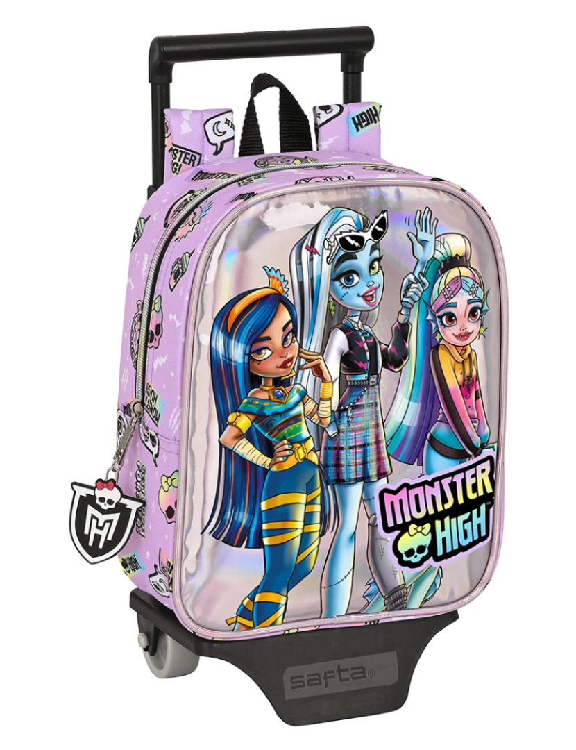 Monster High - Mochila escolar com rodas Monster High Best boos Lilás 22 x 27 x 10 cm