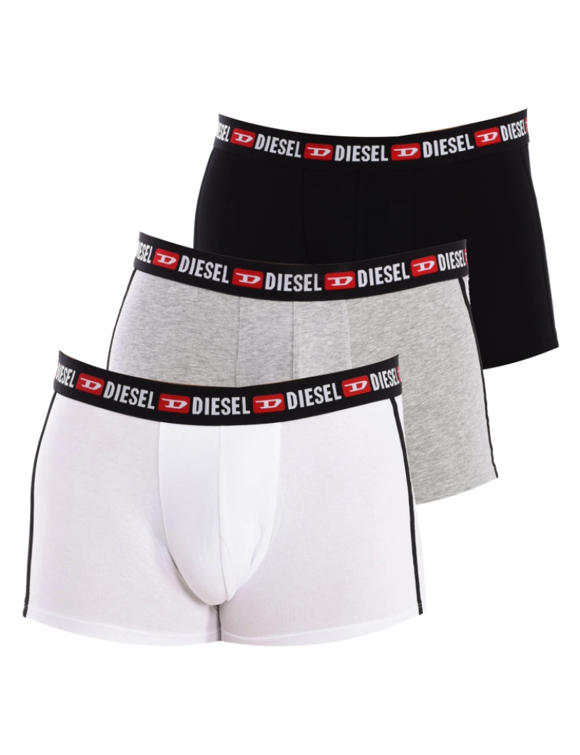 Diesel - Pack-3 Boxers de tecido respirável com frente anatômica Preto-cinza-branco