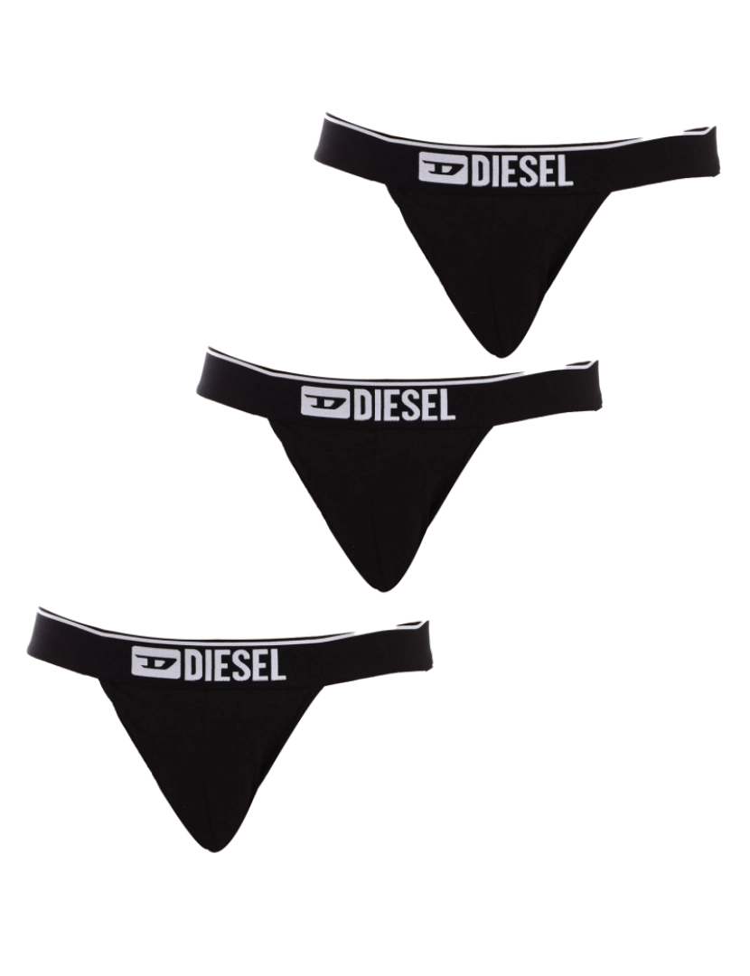 Diesel - Pack-3 jockstrap de tecido respirável Diesel Preto