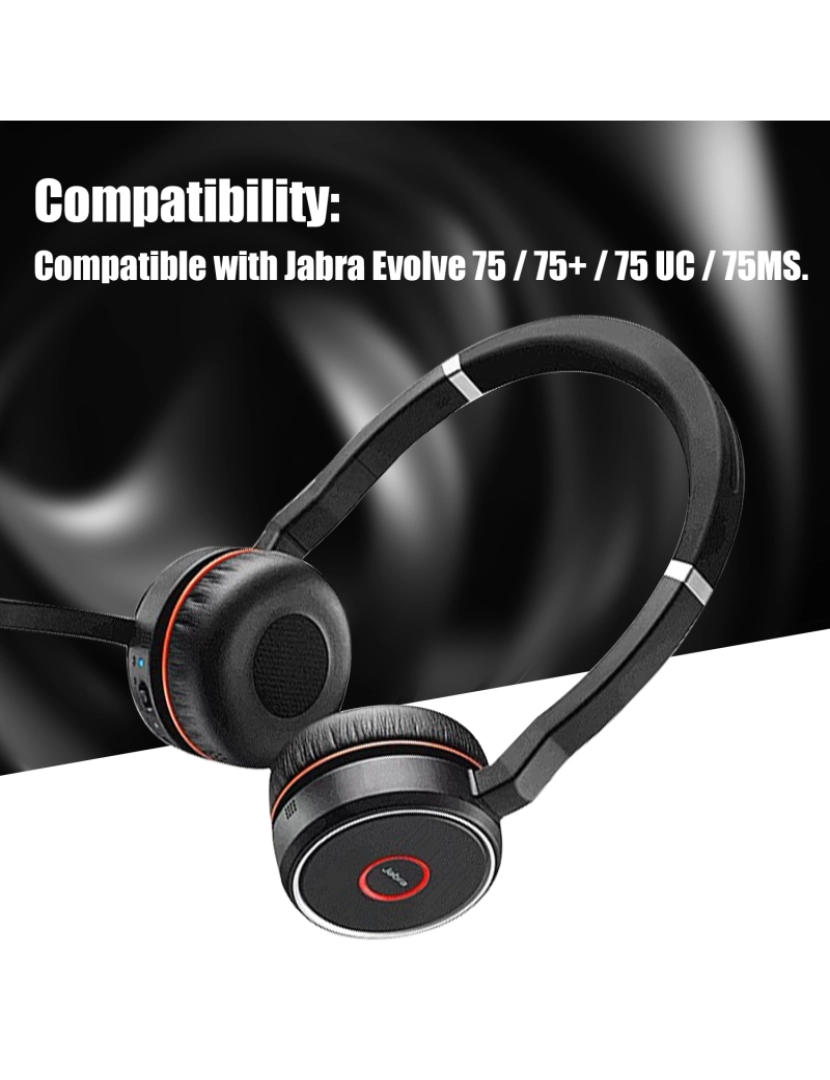 imagem de Almofadas de ouvido para Jabra Evolve 75 / 75+ / 75 UC / 75MS Black10