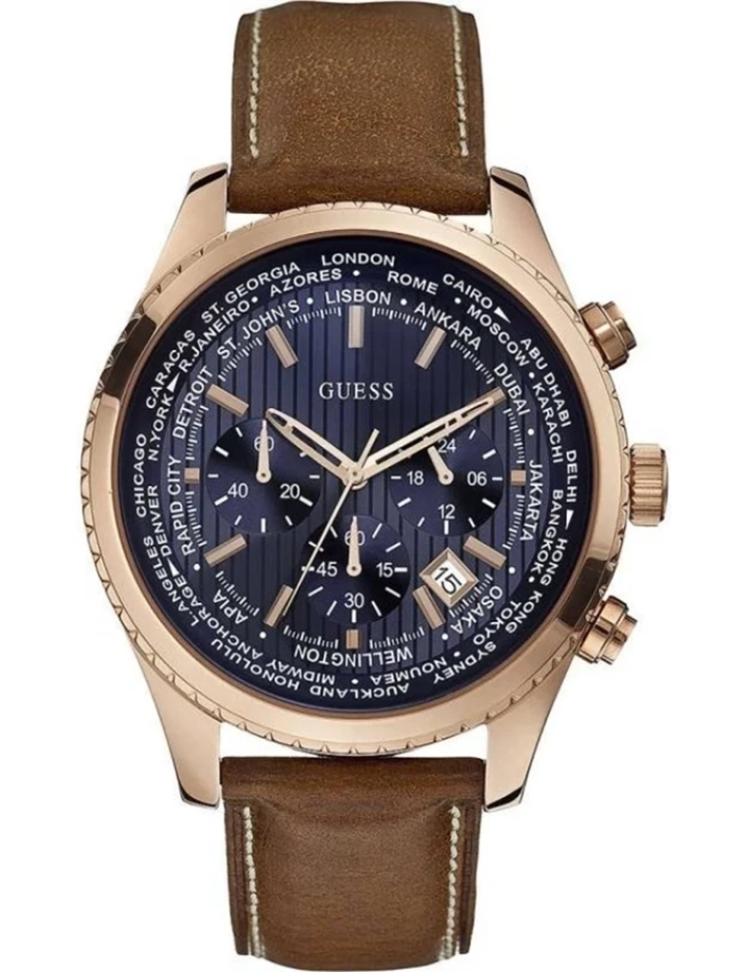 Guess - Relógio Guess Homem Castanho e Dourado