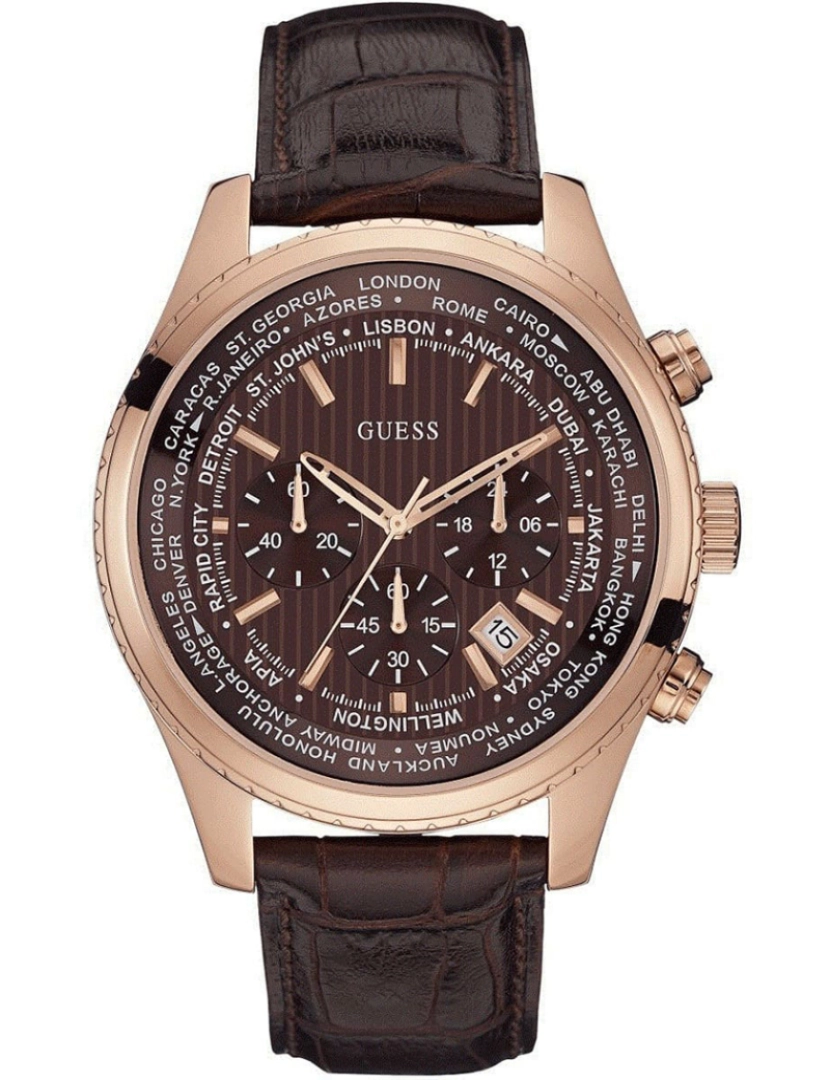 Guess - Relógio Guess Homem Castanho e Rose Gold