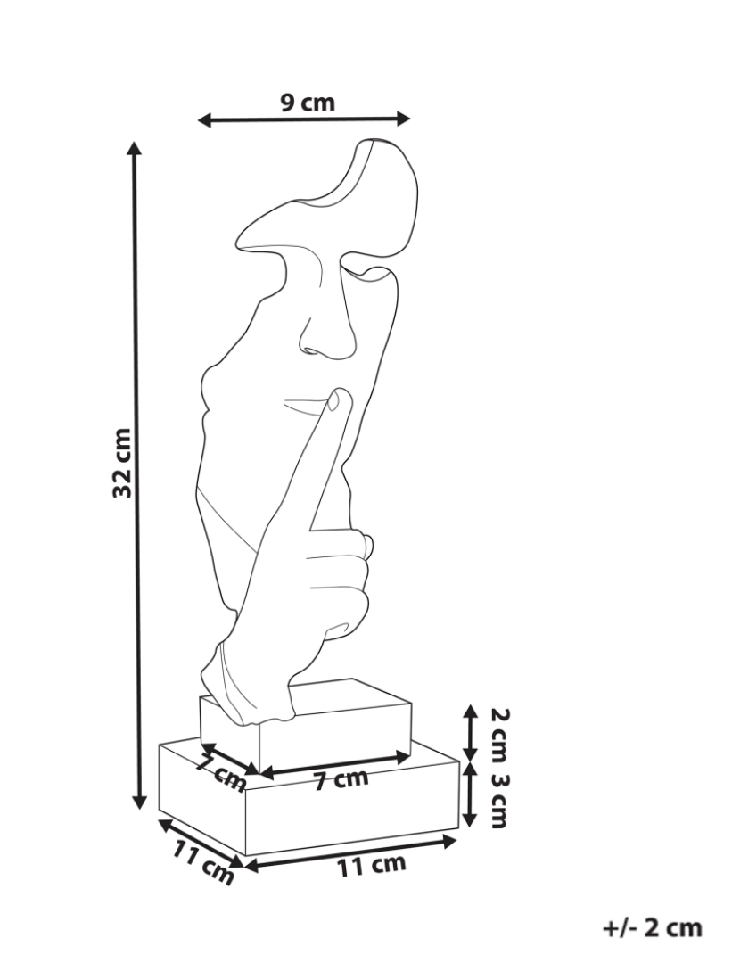 Beliani - Estatueta decorativa de cabeça humana em resina branca acessório de decoração