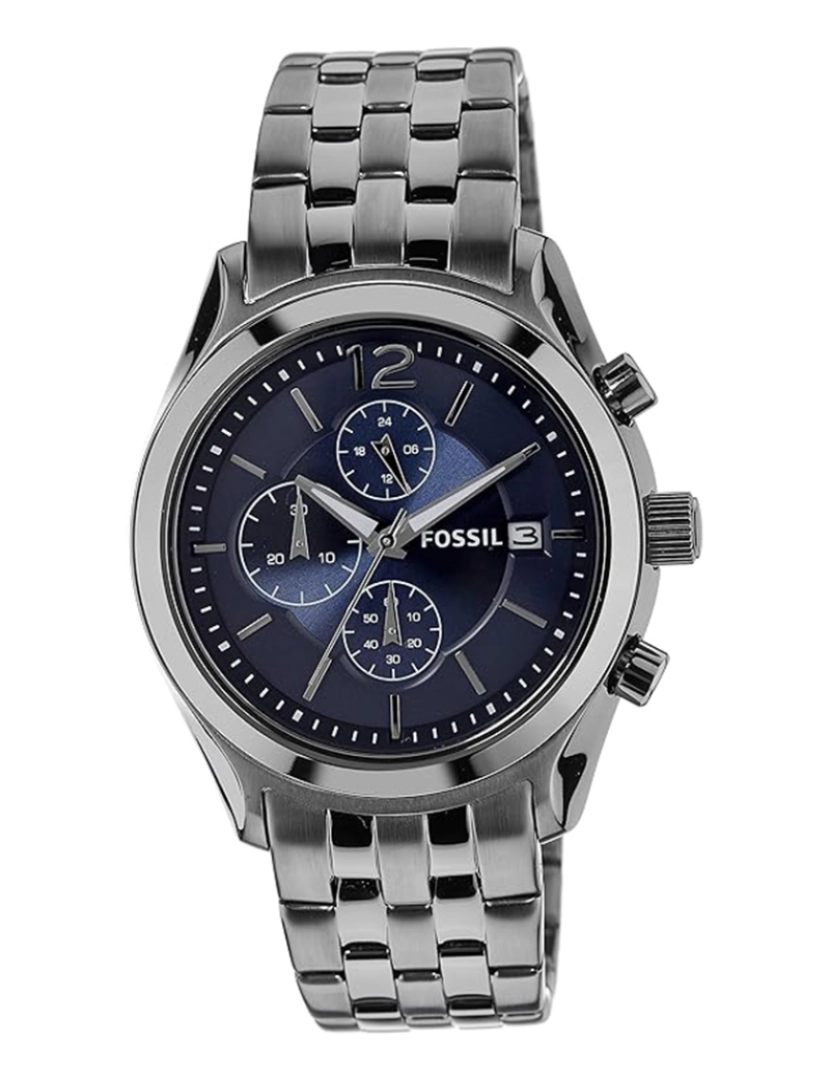 Fossil - Relógio de Homem Gun Metal e Azul