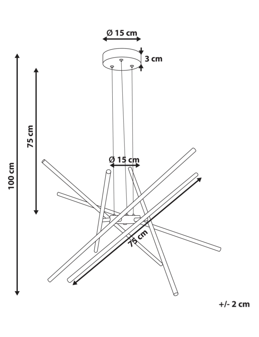 Beliani - Candeeiro suspenso LED em metal dourado de design moderno para cozinha ou sala de destaque