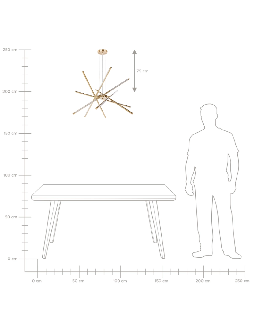 imagem de Candeeiro suspenso LED em metal dourado de design moderno para cozinha ou sala de destaque4