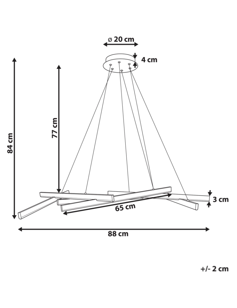 Beliani - Candeeiro suspenso LED em metal preto de design moderno para cozinha ou sala de destaque