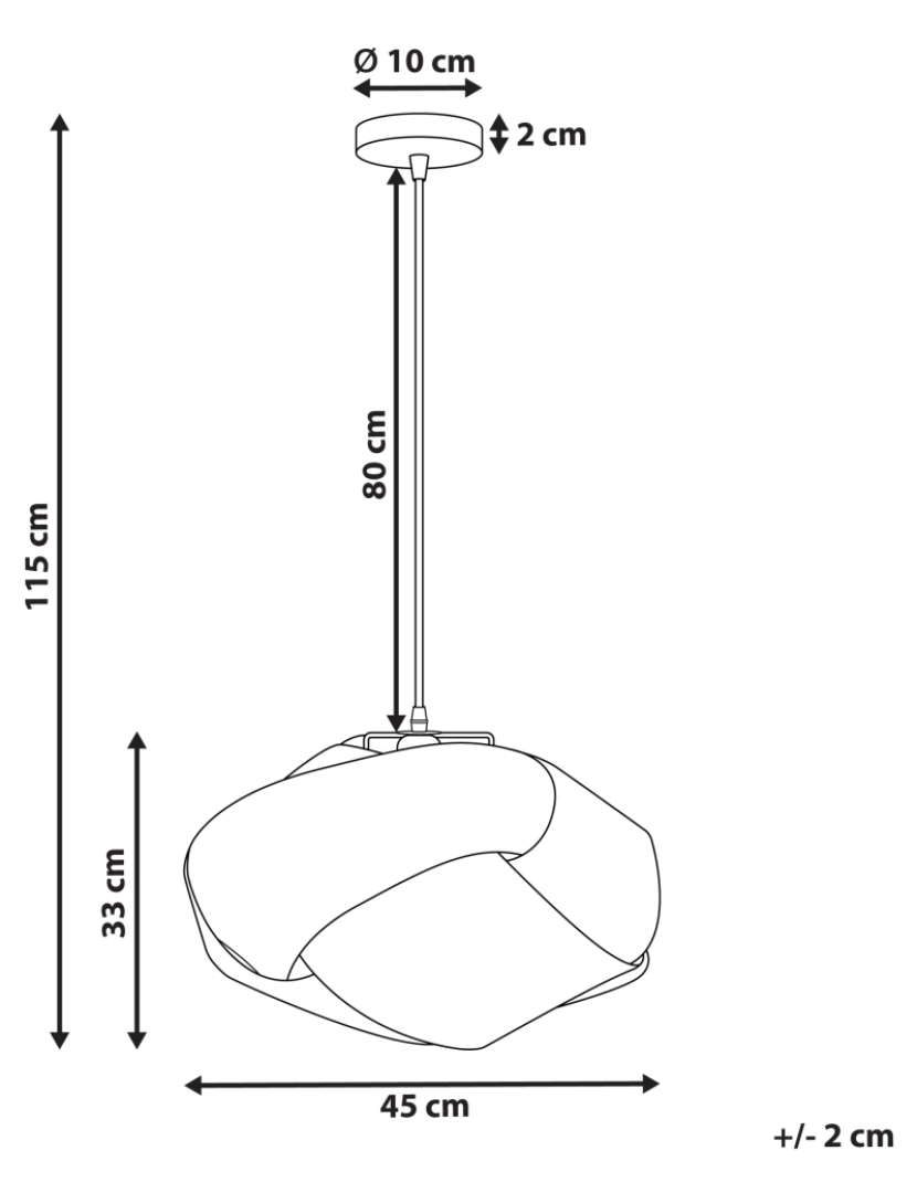 Beliani - Candeeiro suspenso em bambu natural para cozinha ou sala de design moderno