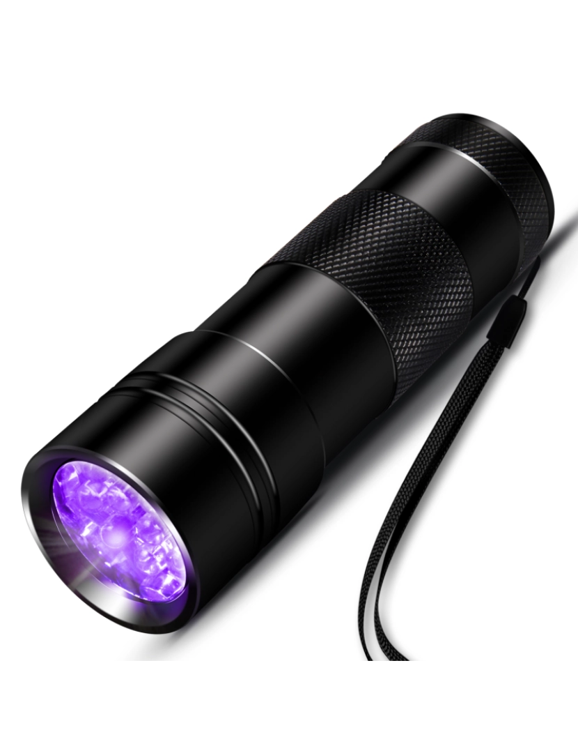 Inf - Lanterna UV com 12 LEDs 395 nm Preta