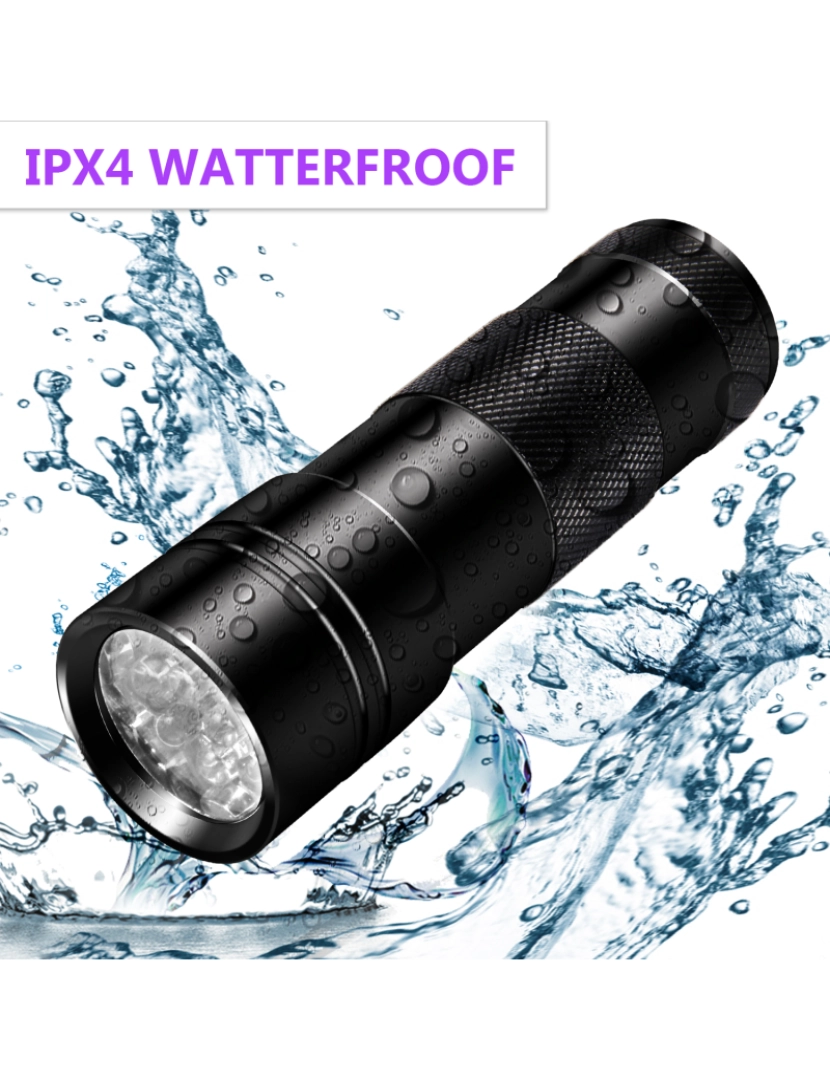 imagem de Lanterna UV com 12 LEDs 395 nm Preta6