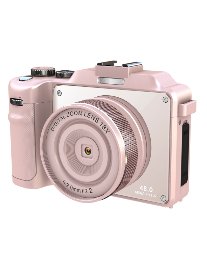 imagem de Câmera digital 4K/48MP/zoom digital 18X/foco automático/câmera dupla cartão de memória de 32GB Pink6