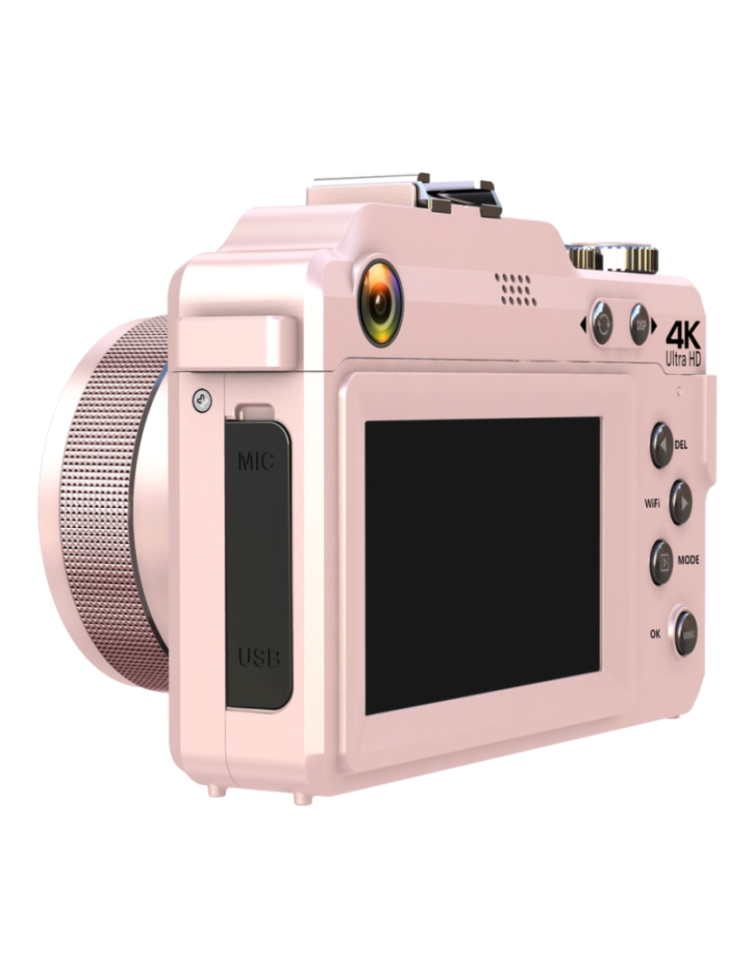 imagem de Câmera digital 4K/48MP/zoom digital 18X/foco automático/câmera dupla cartão de memória de 32GB Pink8