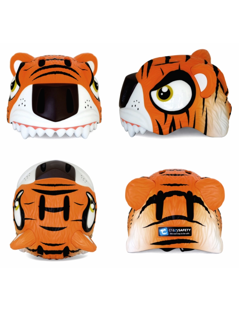 imagem de Crazy Safety Set-capacete de bici para criança, cadeado e campainha-Tiger Orange2