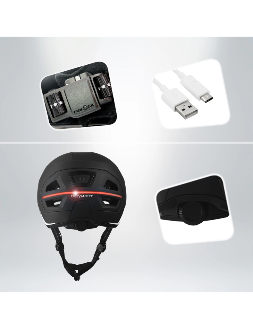 imagem de Capacete E-Bike adulto | Certificado NTA 8776 | Preto com LED4