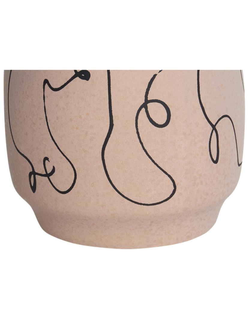 imagem de Vaso decorativo em cerâmica grés 20 cm com motivo abstrato e resistência à água de design moderno6