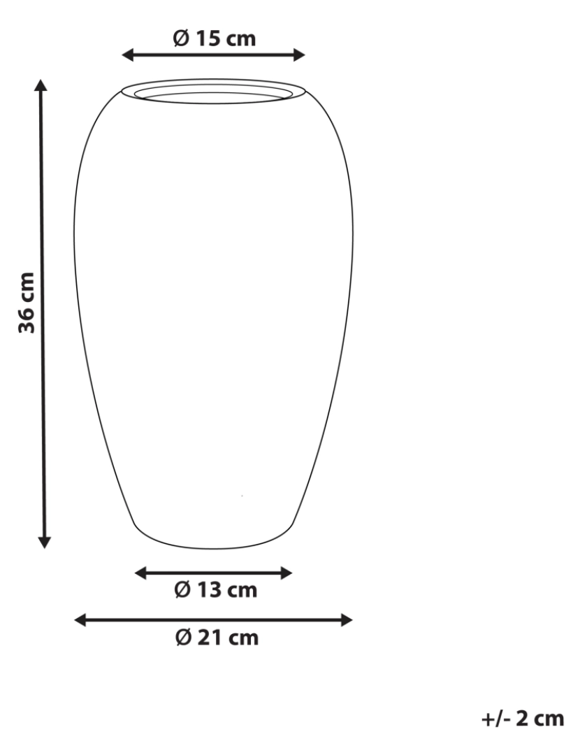 imagem de Vaso decorativo em cerâmica grés branca 36 cm com resistência à água de design moderno2