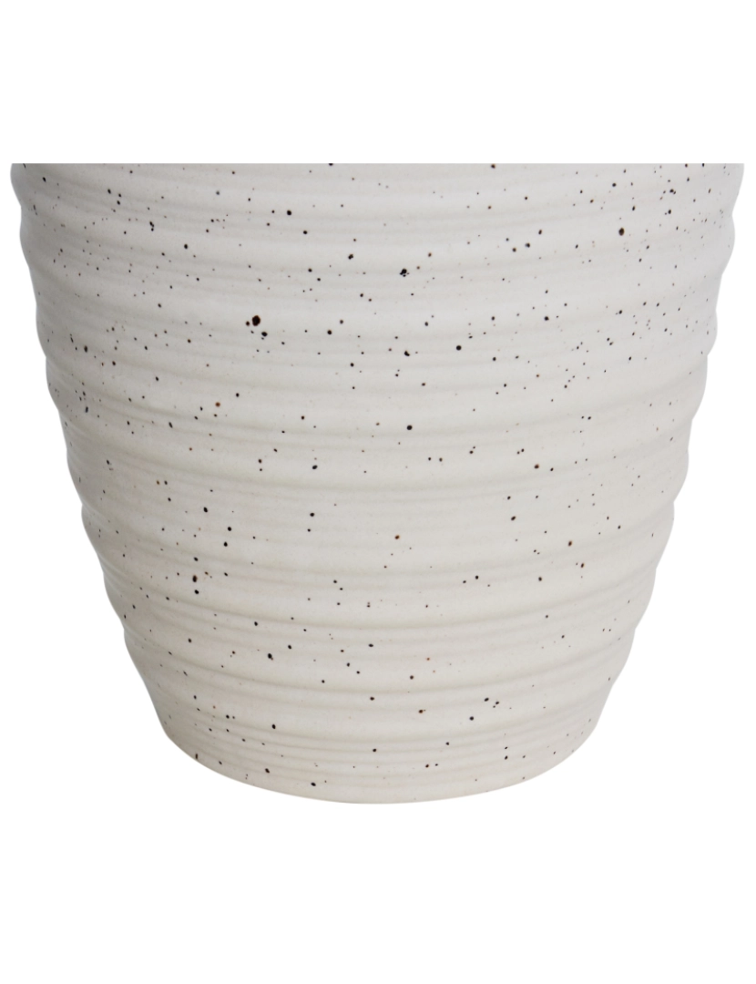 imagem de Vaso decorativo em cerâmica grés branca 36 cm com resistência à água de design moderno6