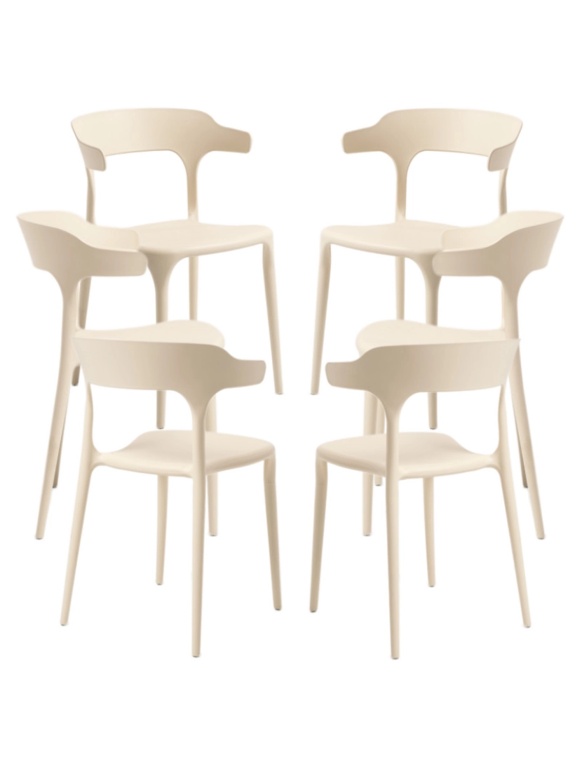 Presentes Miguel - Pack 6 Cadeiras Teul - Beige