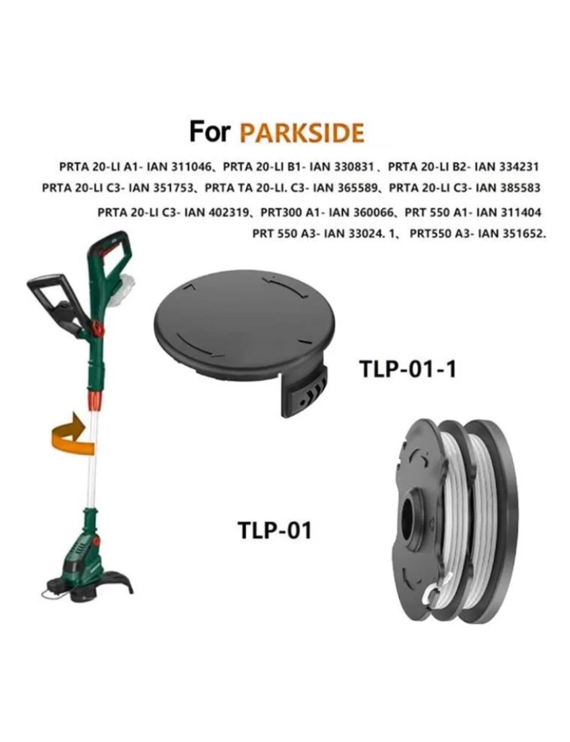 imagem de Carretel aparador com fio aparador Parkside PRTA 20-Li A1-IAN 3110465