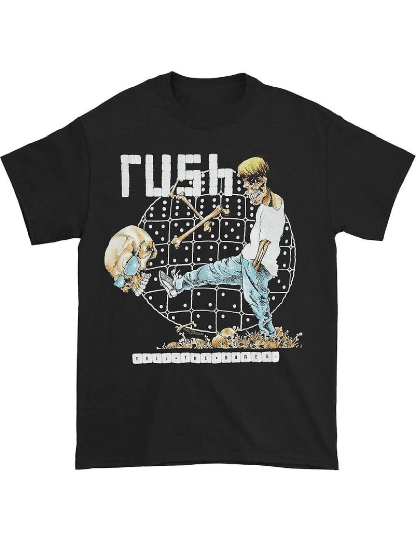 Rockinstone - T-shirt Rush Roll The Bones Preto