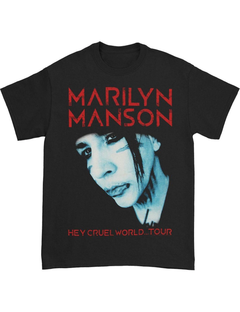 Rockinstone - T-shirt Marilyn Manson Ei, mundo cruel